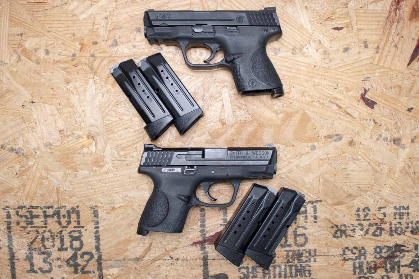 SMITH AND WESSON M&P9 Compact 9mm Police Trade-in Pistols with Magazine Disconnect (Fair Condition)